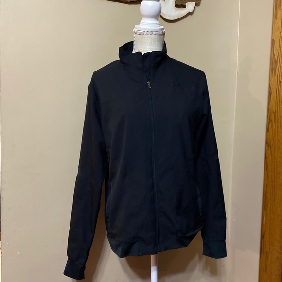 Tops - 𝅺under Armour Nylon Jacket Black Full Zip Size MD.